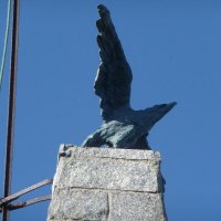 Aquila sul monumento alla vetta del Monte Mazzoccone